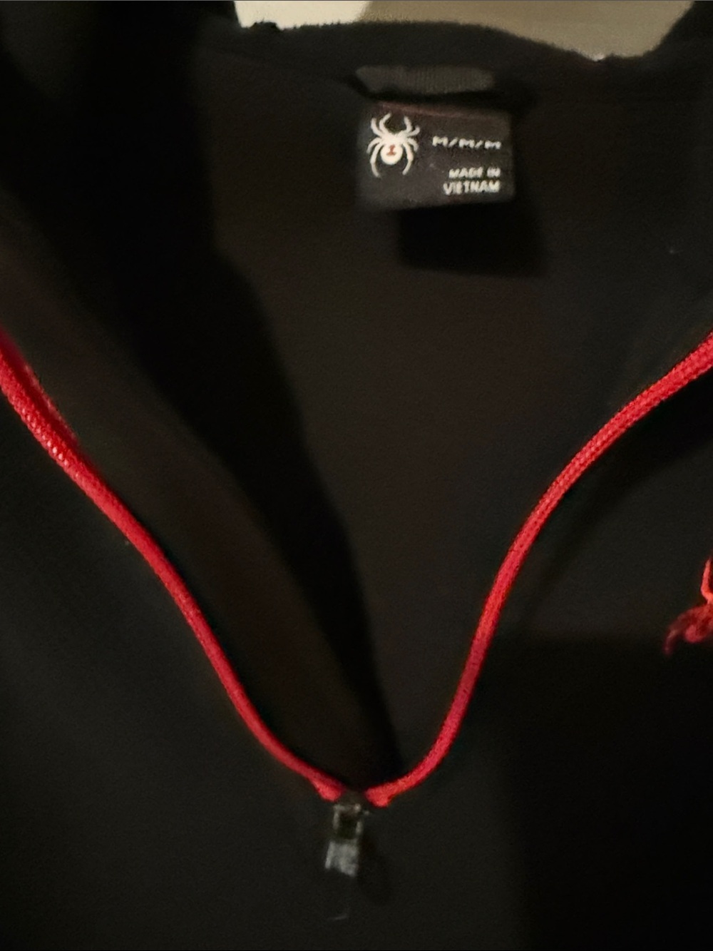 Spyder Men's Black Quarter-Zip Pullover with Red Accents - Picture 8 of 9